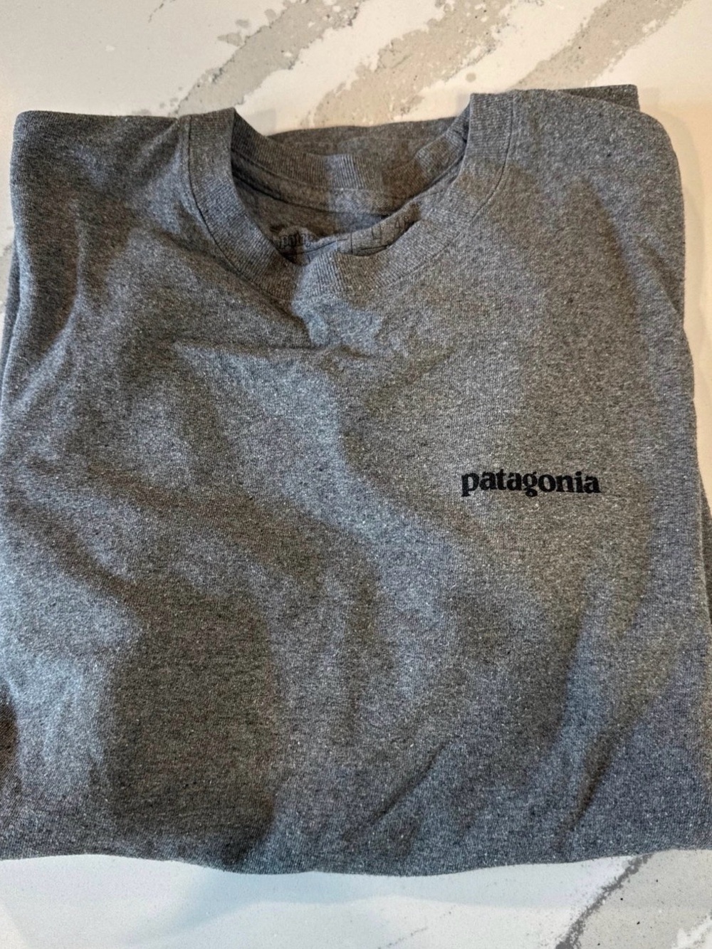 Patagonia Heather Gray Logo Crew Tee